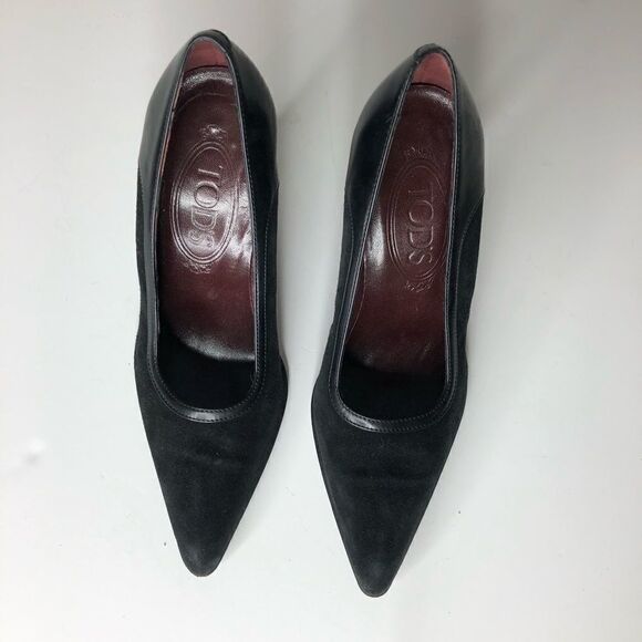 Tod’s Sz EU 35.5 Black Leather Heels - Picture 3 of 6